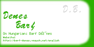 denes barf business card